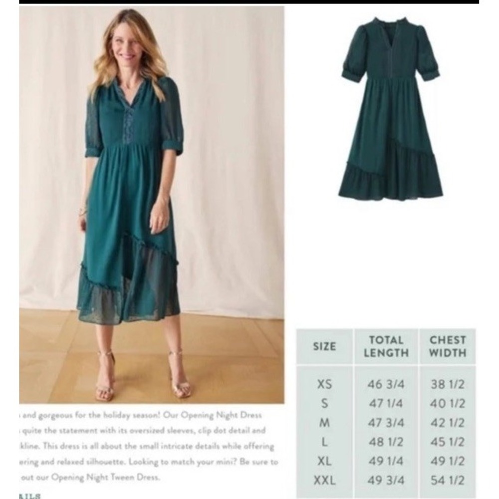 Matilda Jane Womens Swiss Dot dress size Small Green Christmas Matching New